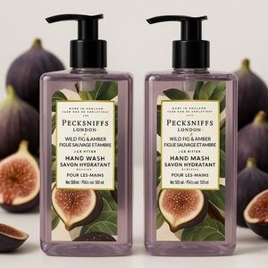 2x Pecksniff’s Wild Fig & Amber Hand Wash Set 500ml • Fruity Luxe Scented Soap